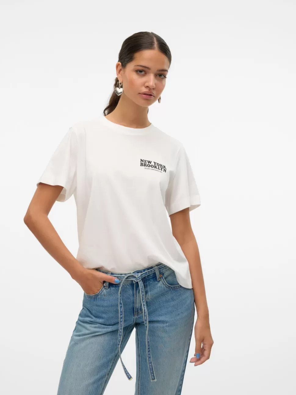 Toppar^VERO MODA VMMETTE T-shirt Snow White