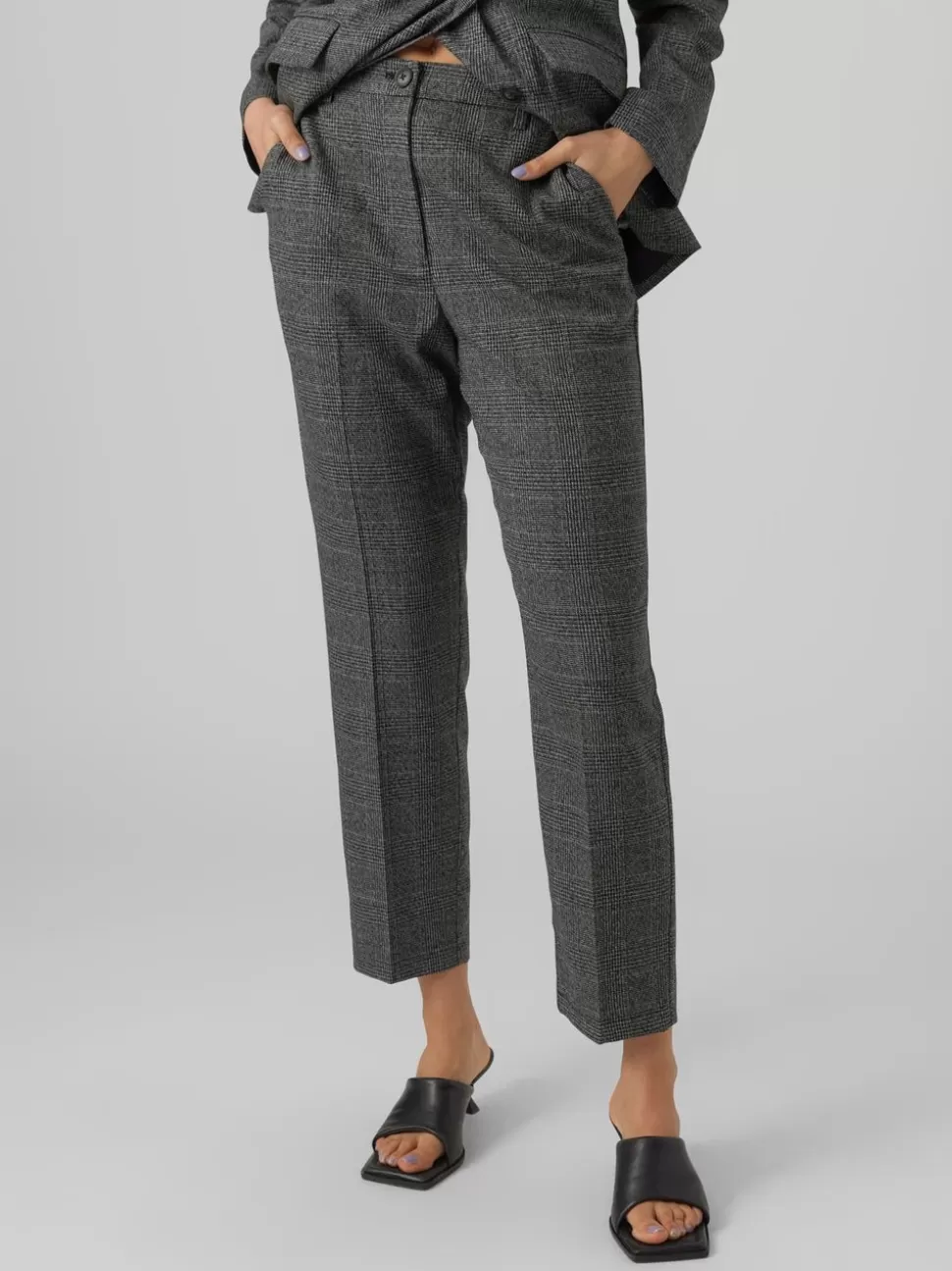 Byxor^VERO MODA VMMILAPIPER Hög Midja Byxor Black
