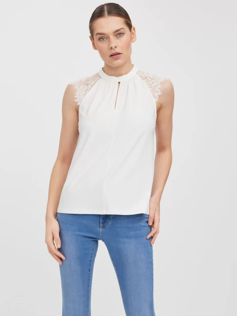 Toppar^VERO MODA VMMILLA Topp Snow White