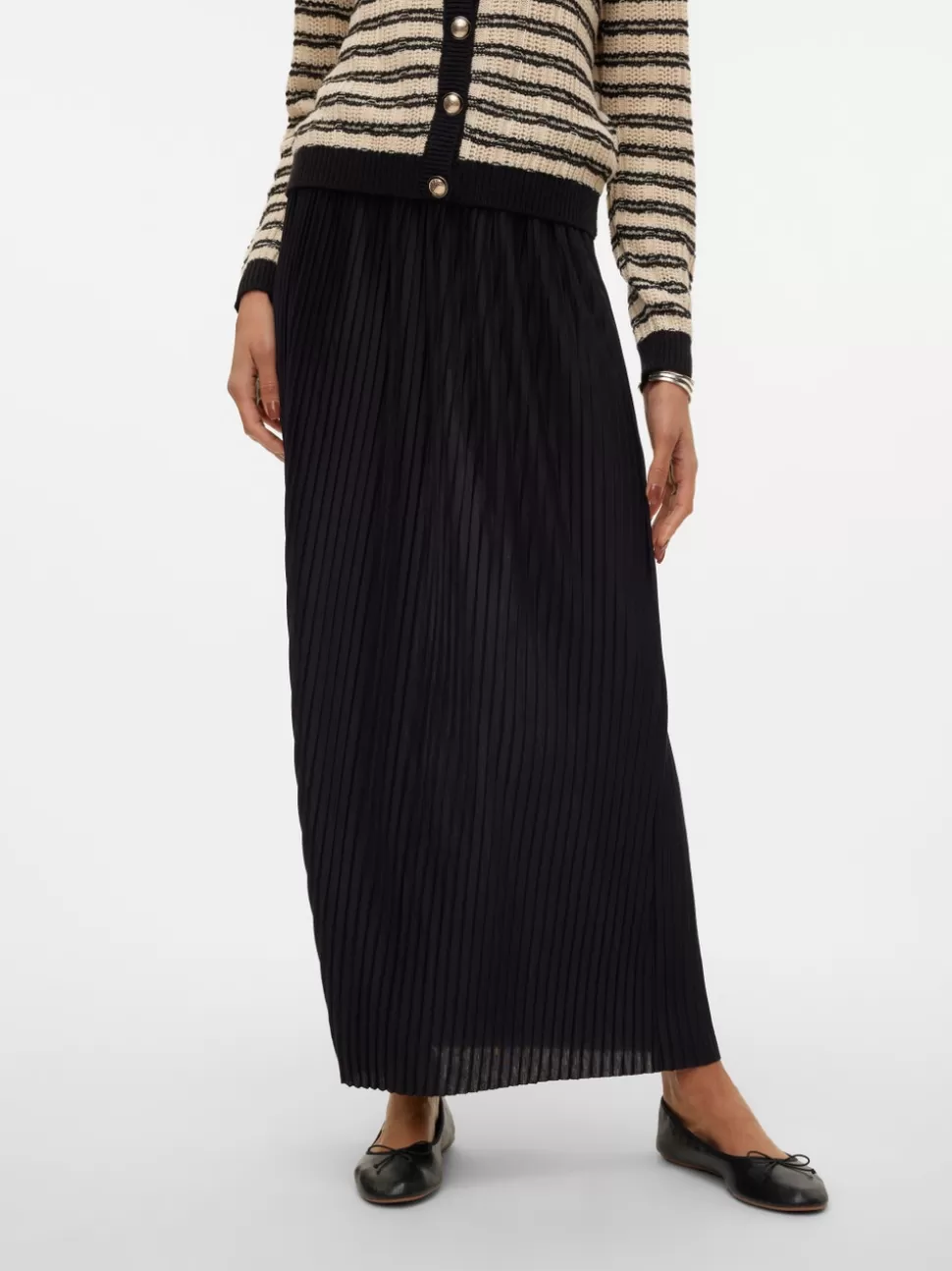 Kjolar^VERO MODA VMMILLE Hög Midja Lång Kjol Black