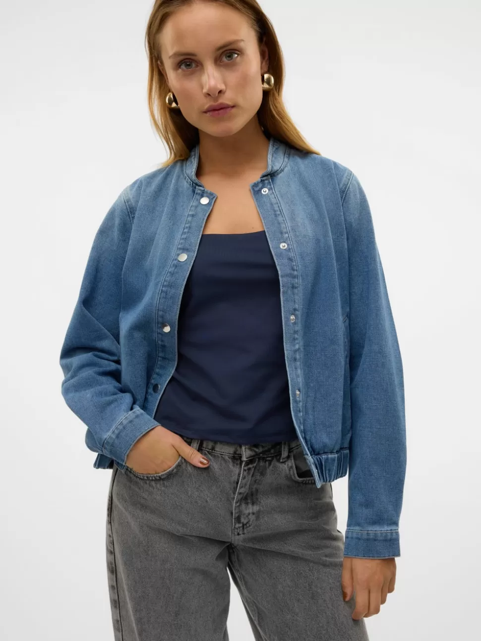 Jackor^VERO MODA VMMIRA Jeansjacka Medium Blue Denim