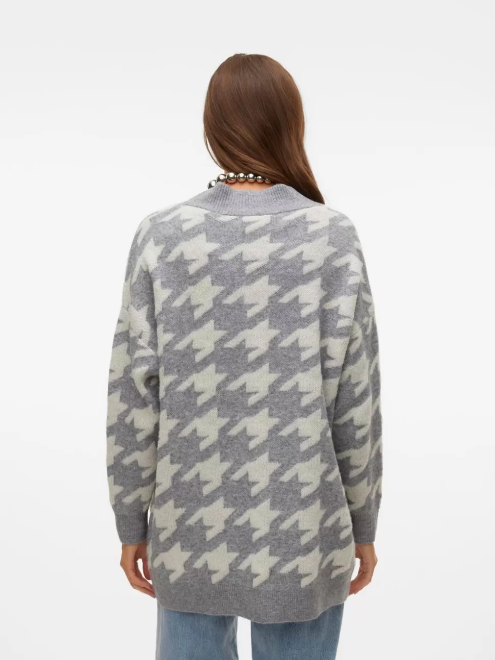 Stickat^VERO MODA VMMIRA Stickad Kofta Medium Grey Melange