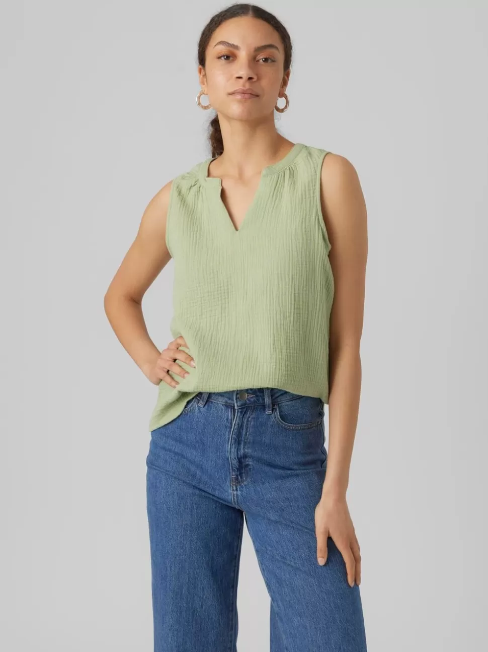 Toppar^VERO MODA VMNATALI Topp Reseda