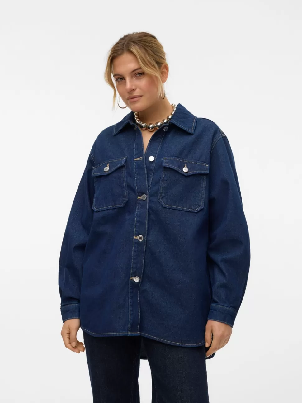 Skjortor | Toppar^VERO MODA VMNAYA Denimskjorta Dark Blue Denim