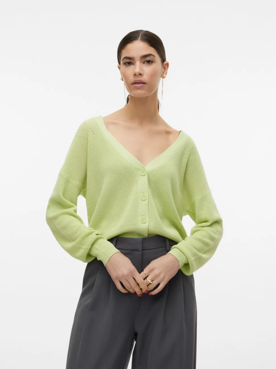 Stickat | Basics^VERO MODA VMNEWLEXSUN Stickad Kofta Reed