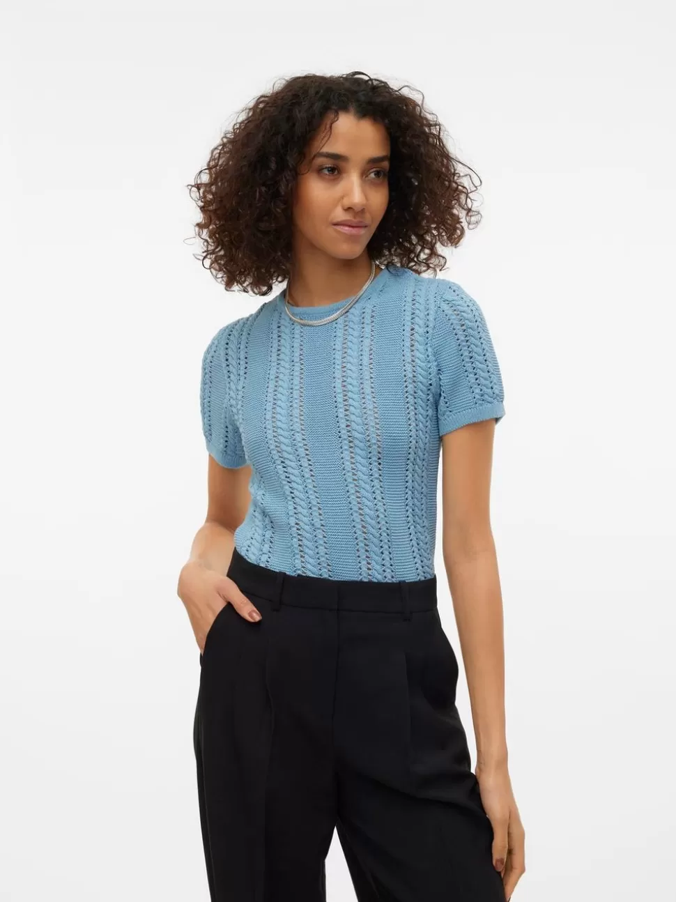 Stickat | Toppar^VERO MODA VMNORA Pullover Dusk Blue
