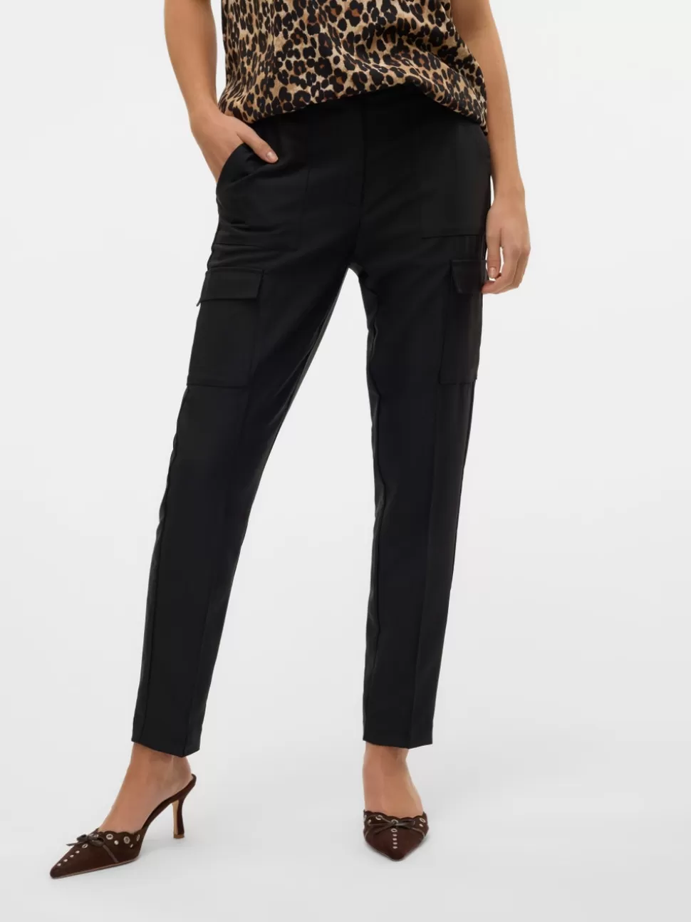 Byxor^VERO MODA VMNYLA Hög Midja Byxor Black