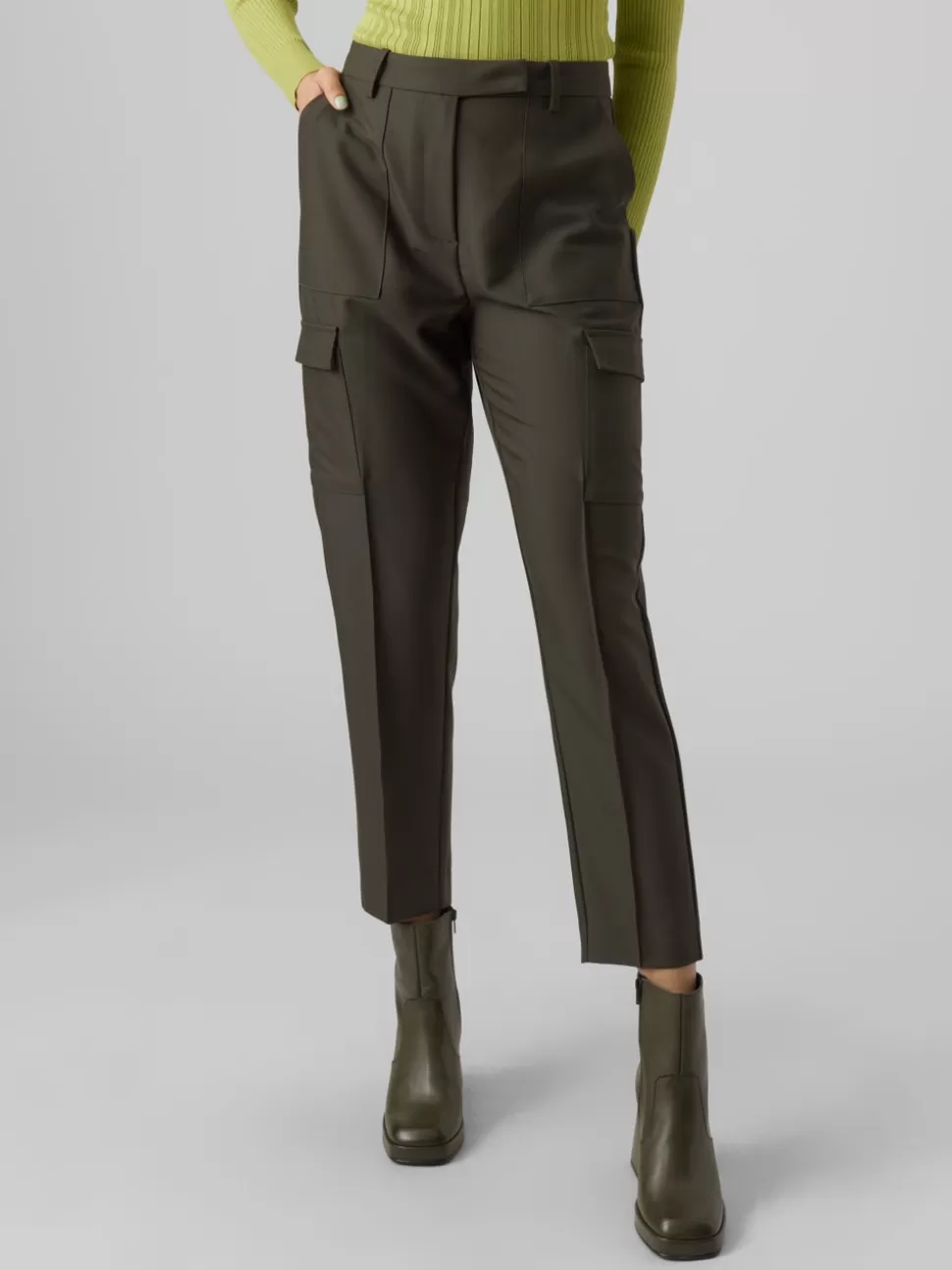 Byxor^VERO MODA VMNYLA Hög Midja Byxor Peat