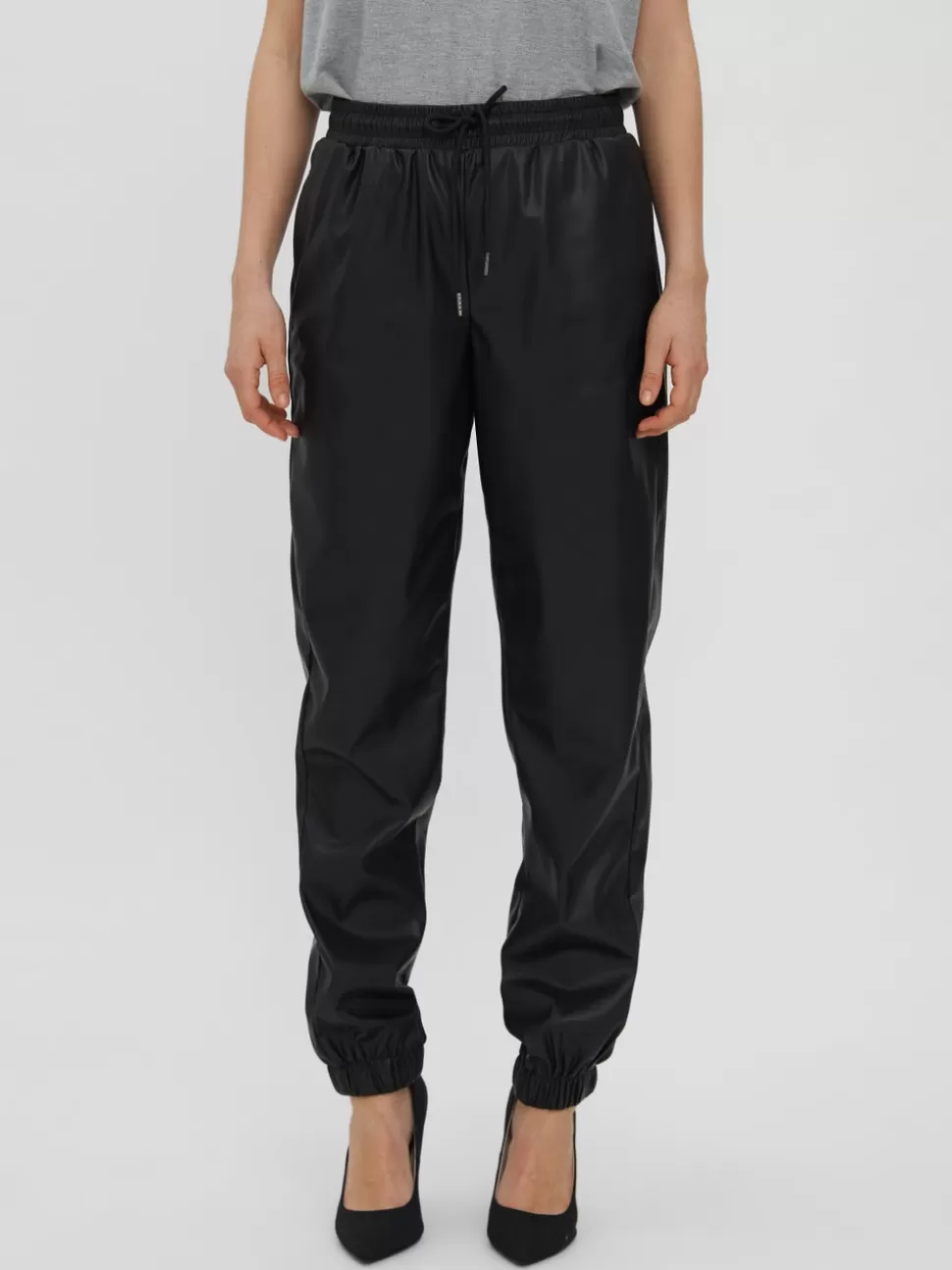 Byxor^VERO MODA VMOLYMPIA Hög Midja Byxor Black