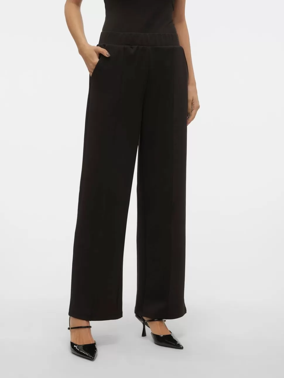 Byxor^VERO MODA VMPANNA Hög Midja Byxor Black