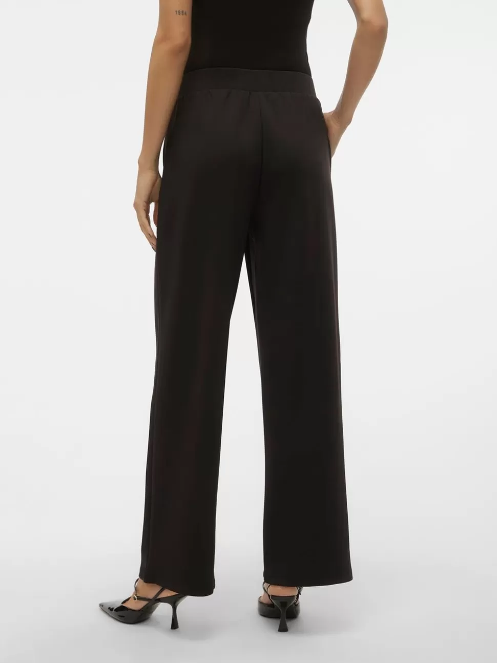 Byxor^VERO MODA VMPANNA Hög Midja Byxor Black