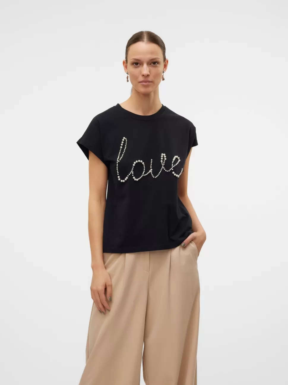 Toppar^VERO MODA VMPEARL T-shirt Black