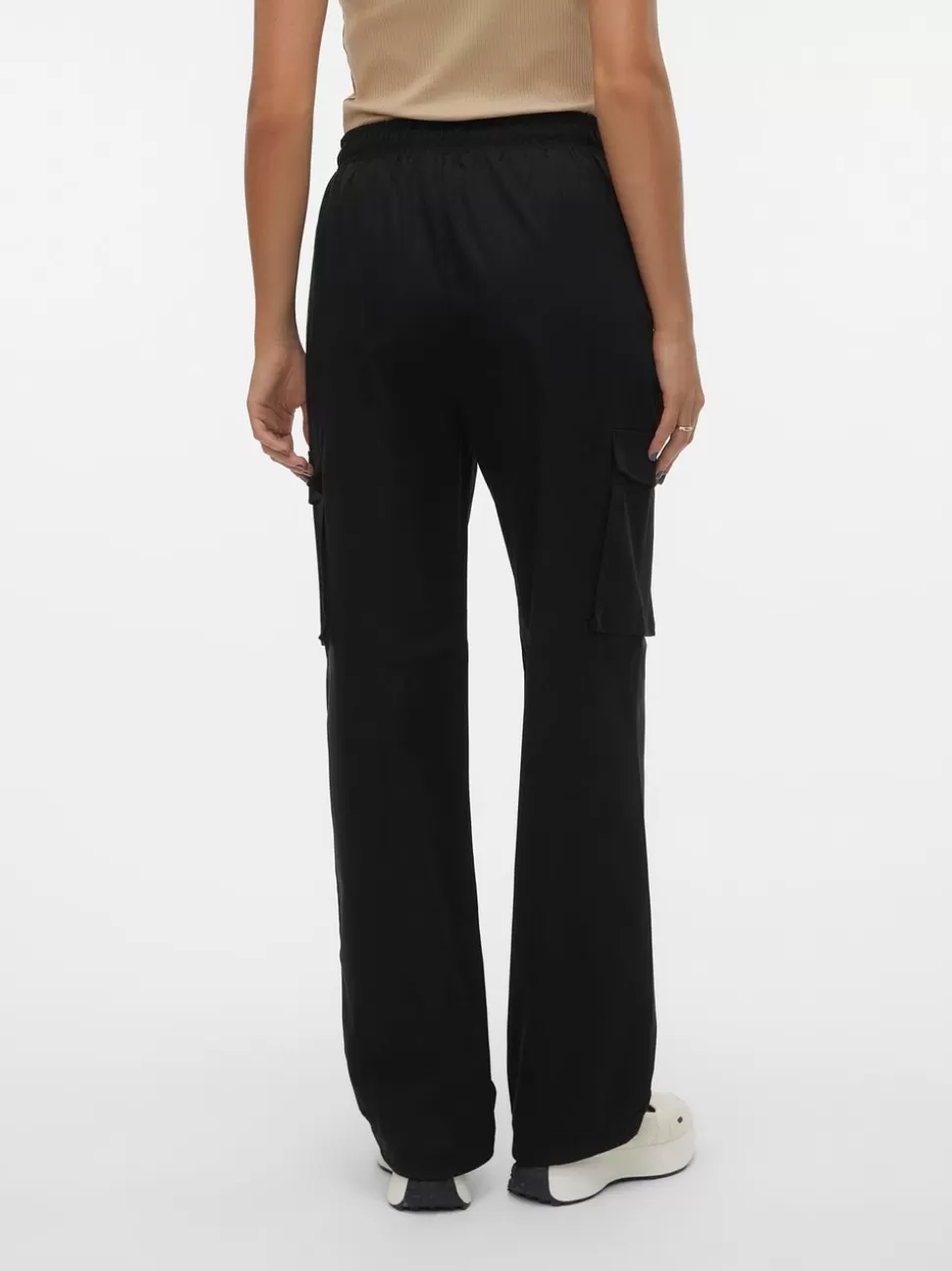 Byxor^VERO MODA VMPEPPER Hög Midja Cargobyxor Black