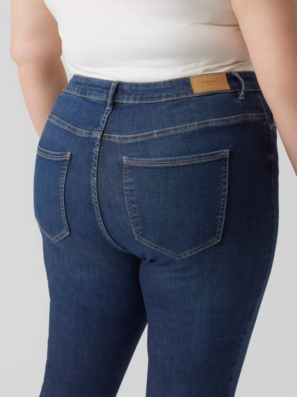 Jeans^VERO MODA VMPHIA Hög Midja Skinny Fit Jeans Dark Blue Denim