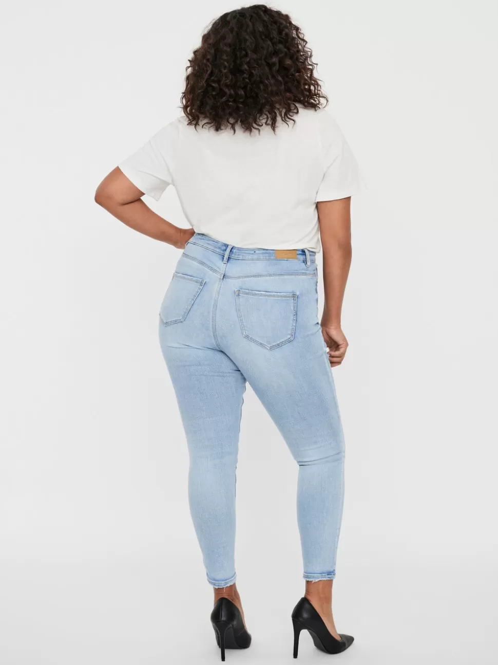 Jeans^VERO MODA VMPHIA Hög Midja Slim Fit Jeans Light Blue Denim