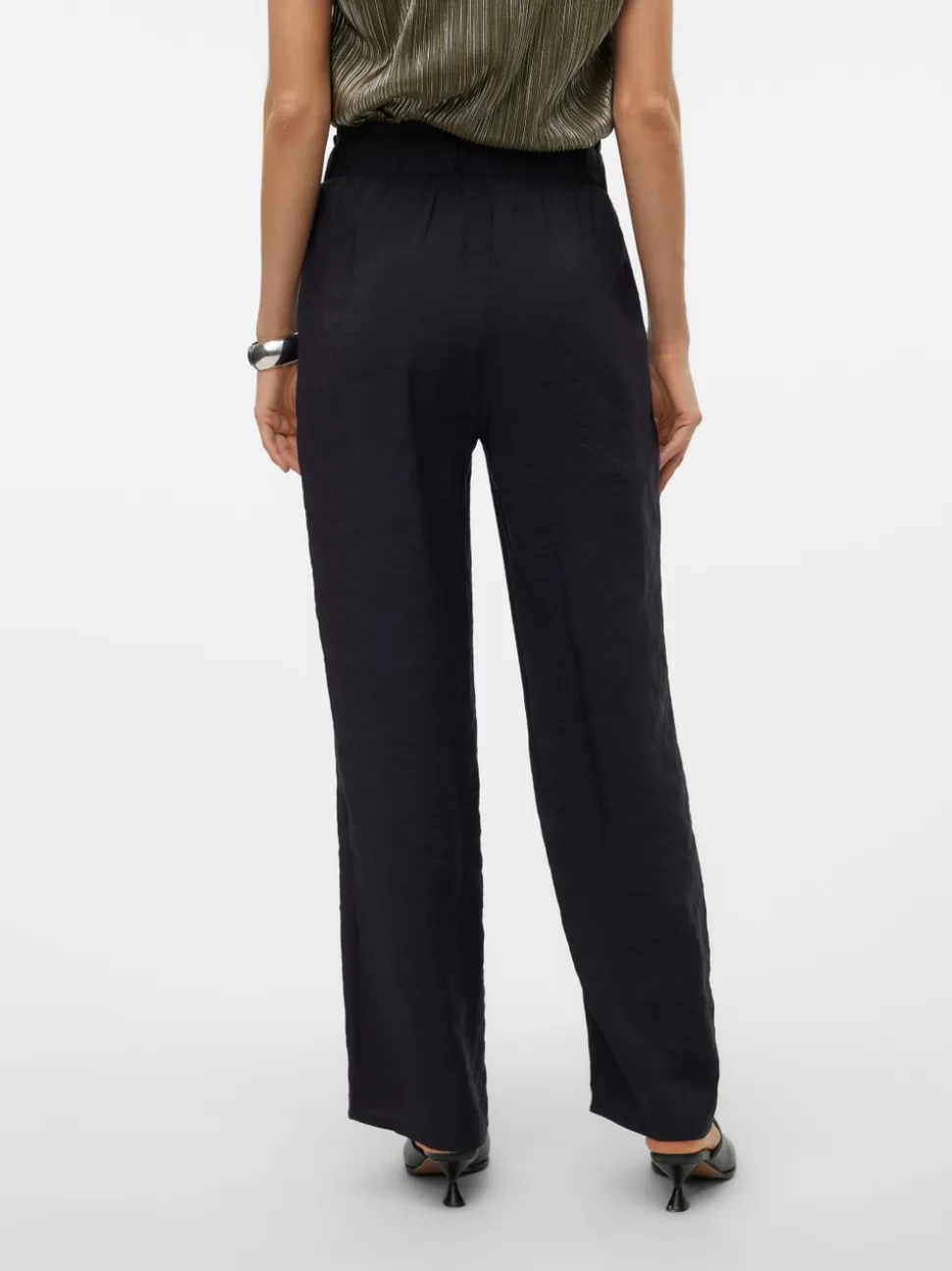 Byxor^VERO MODA VMQUEENY Hög Midja Byxor Black