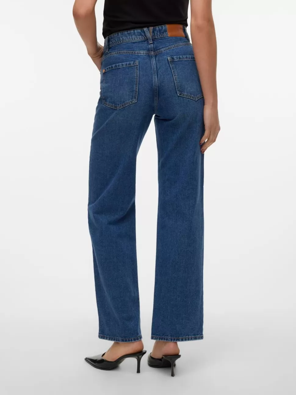 Jeans^VERO MODA VMRACHEL Hög Midja Vid Passform Jeans Medium Blue Denim
