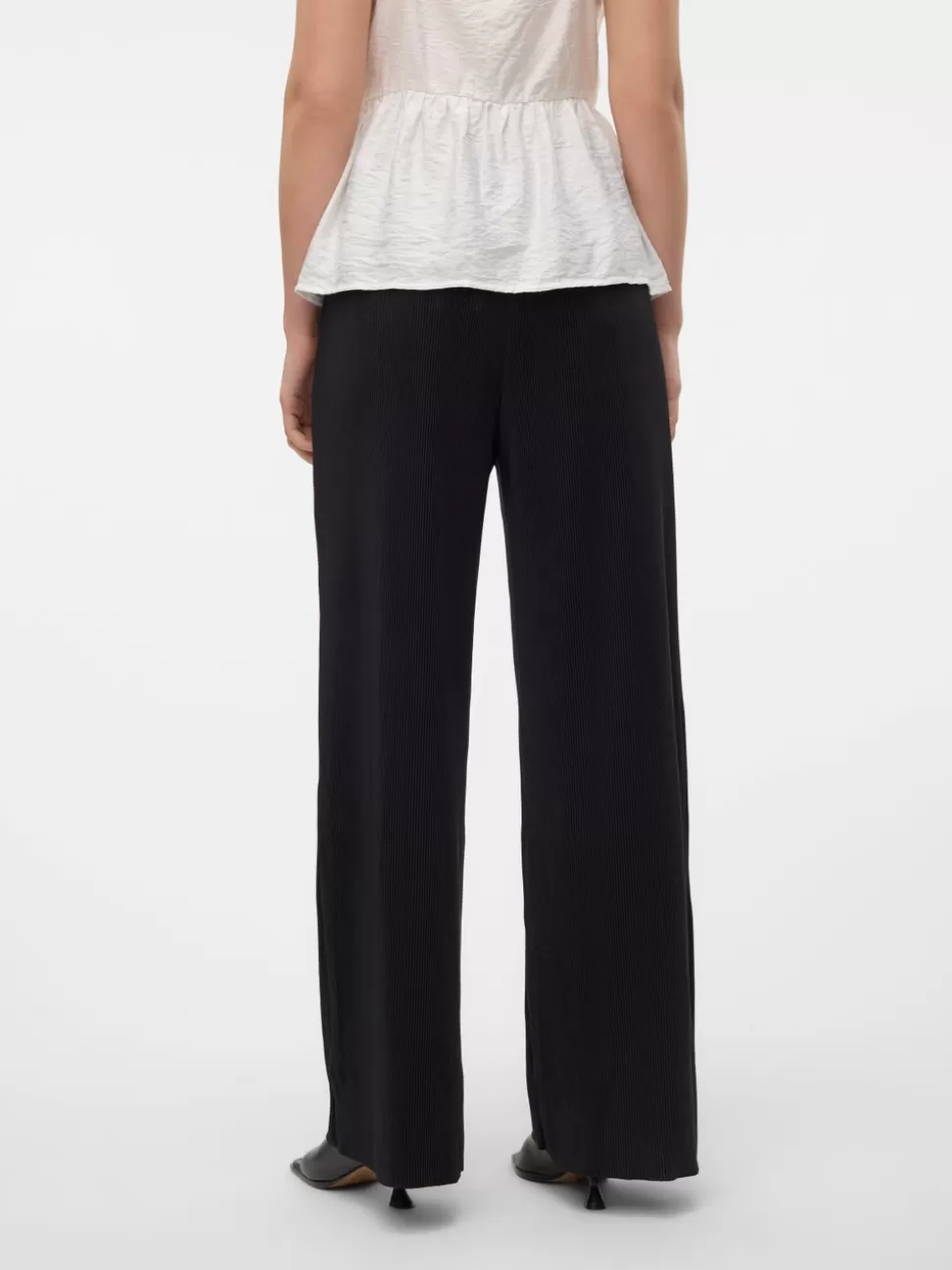 Byxor^VERO MODA VMRAYA Hög Midja Byxor Black