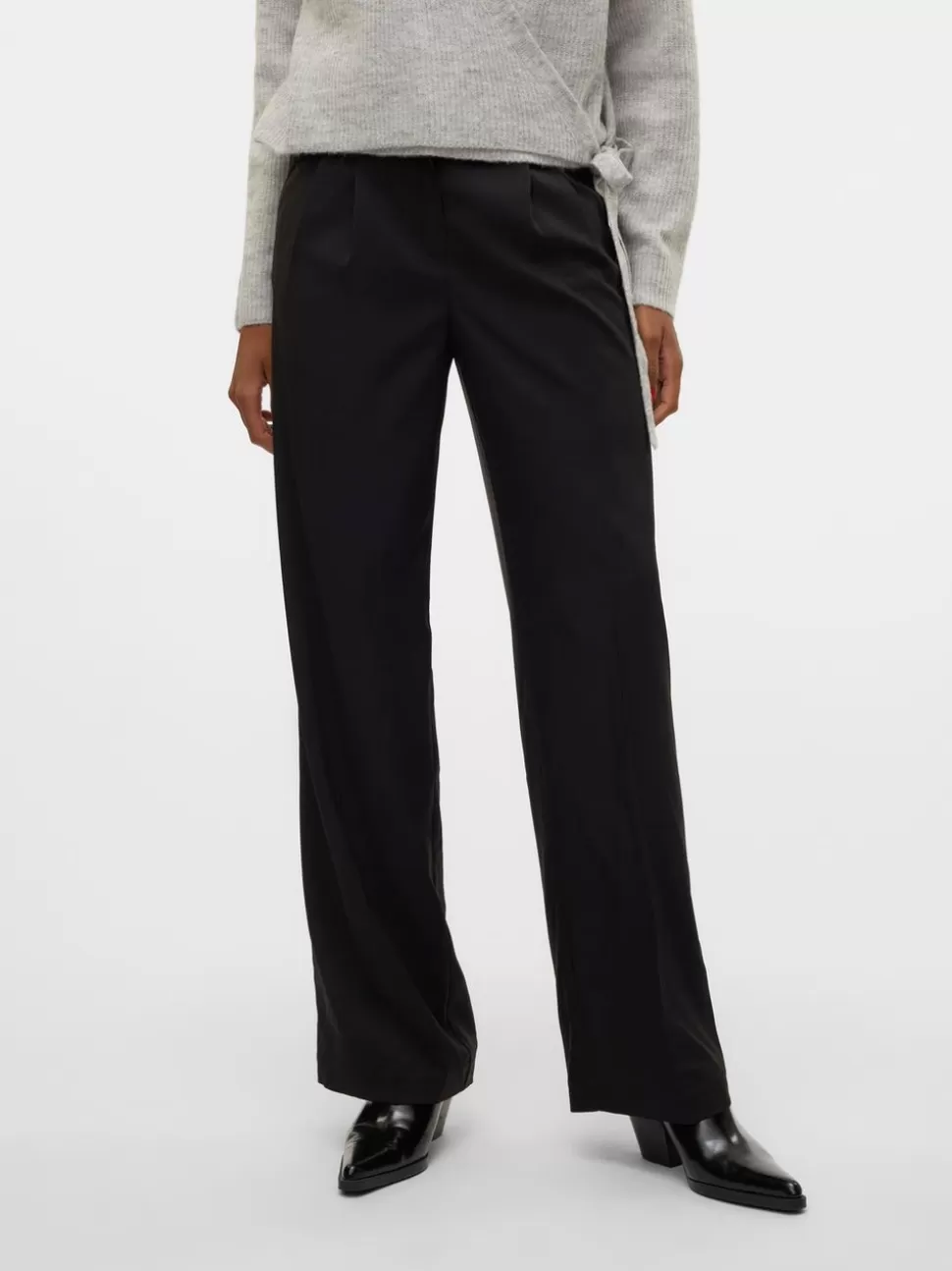 Byxor^VERO MODA VMRITA Medelhög Midja Byxor Black