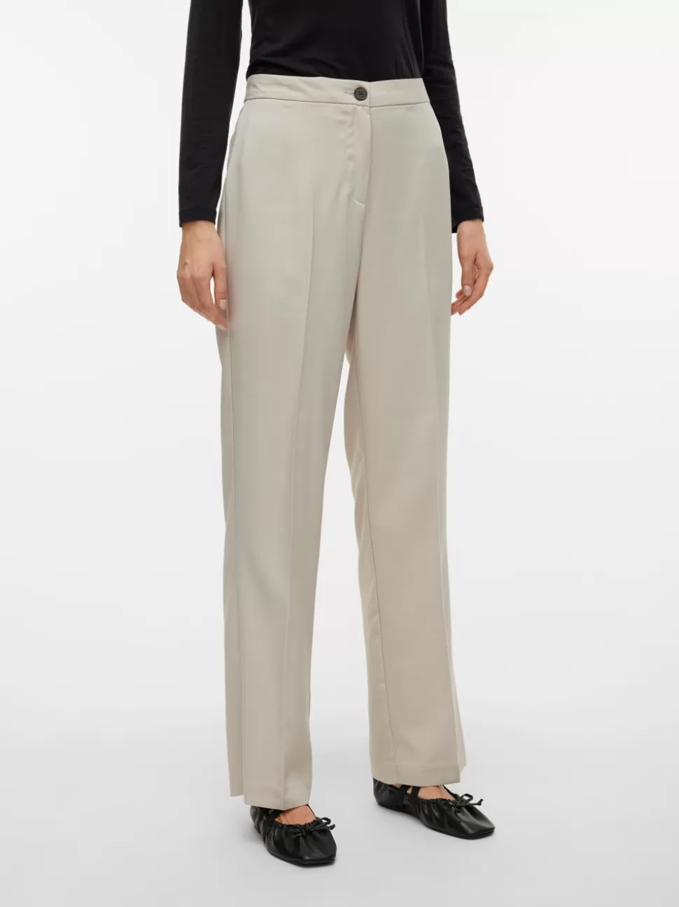 Byxor | Basics^VERO MODA VMRITA Medelhög Midja Byxor Silver Lining