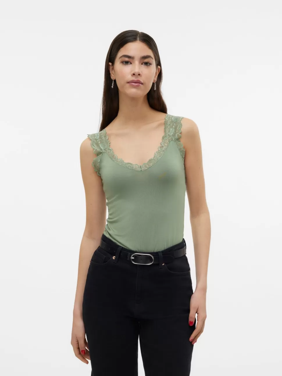 Toppar^VERO MODA VMROSA Topp Hedge Green
