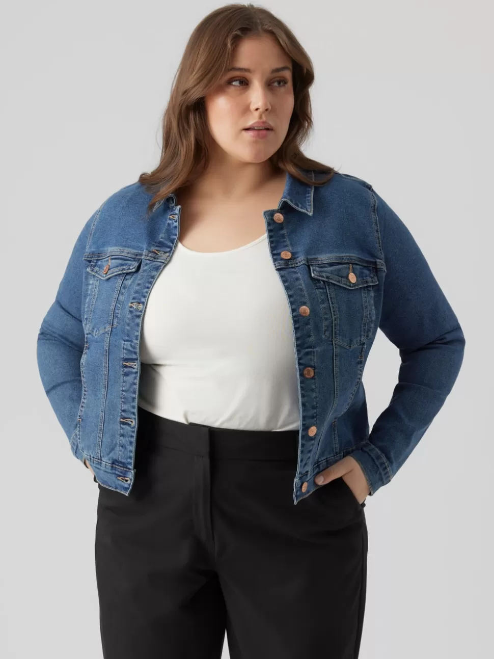 Jackor^VERO MODA VMRUNA Jacka Medium Blue Denim