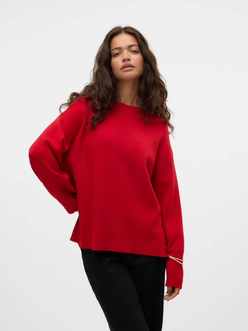Stickat^VERO MODA VMSABA Pullover Salsa