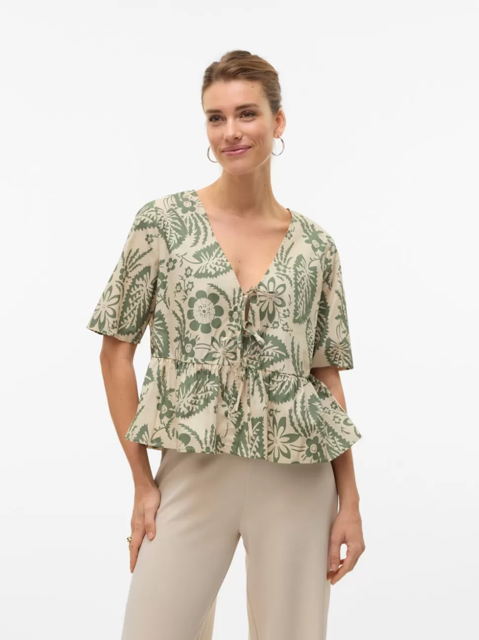 Toppar^VERO MODA VMSAGA Topp Oatmeal