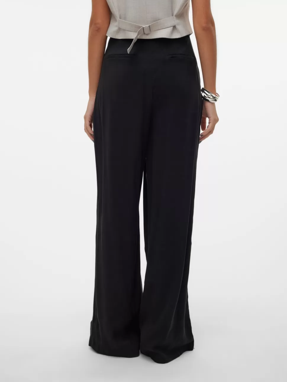 Byxor^VERO MODA VMSALLY Hög Midja Byxor Black