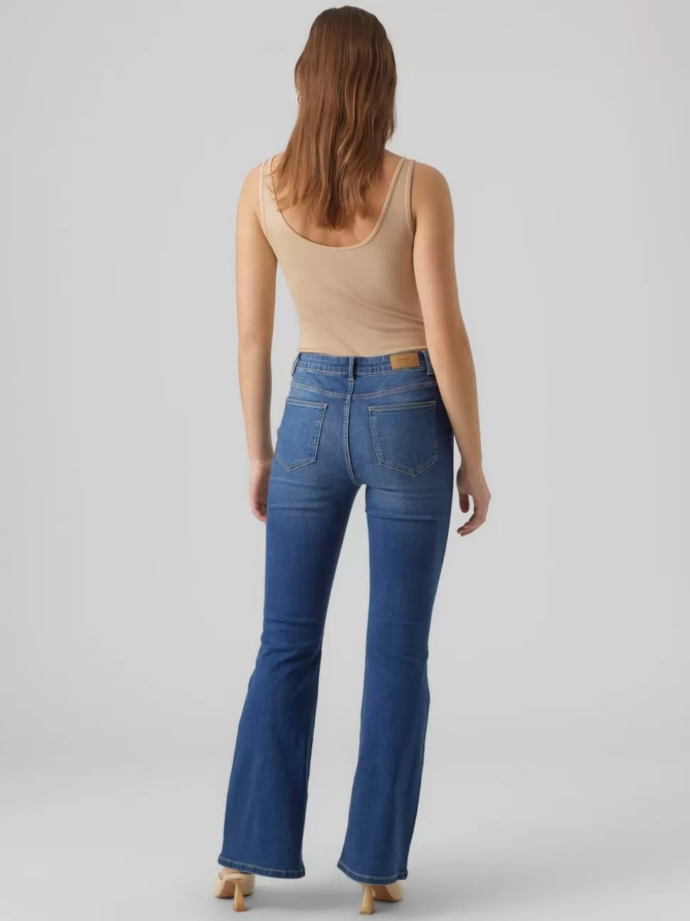 Jeans^VERO MODA VMSELINA Hög Midja Utsvängd Passform Jeans Medium Blue Denim