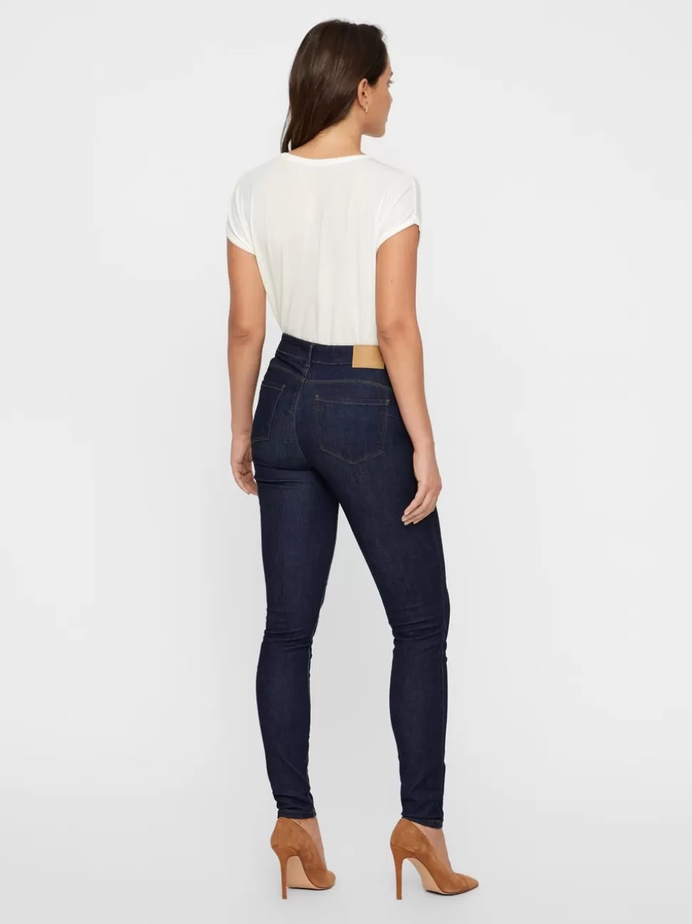 Jeans^VERO MODA VMSEVEN Medelhög Midja Slim Fit Jeans Dark Blue Denim