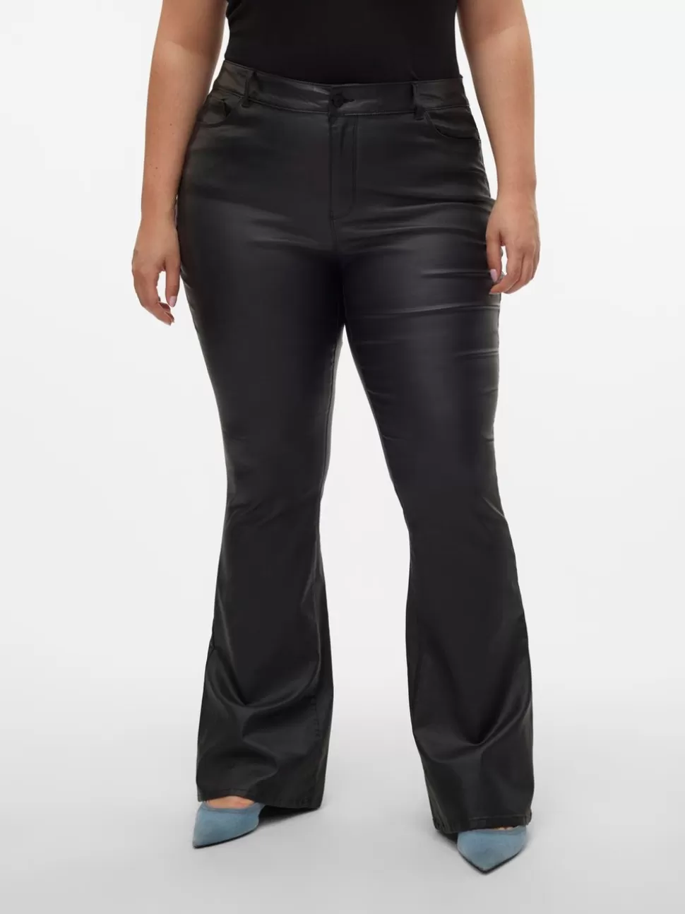 Byxor^VERO MODA VMSIGA Hög Midja Byxor Black