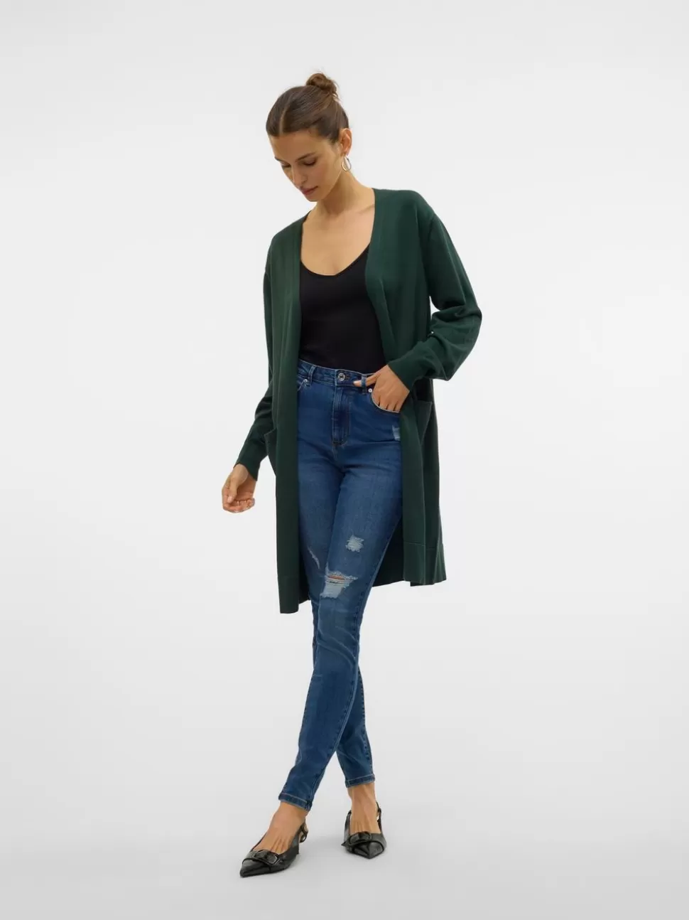 Stickat^VERO MODA VMSILJE Stickad Kofta Pine Grove
