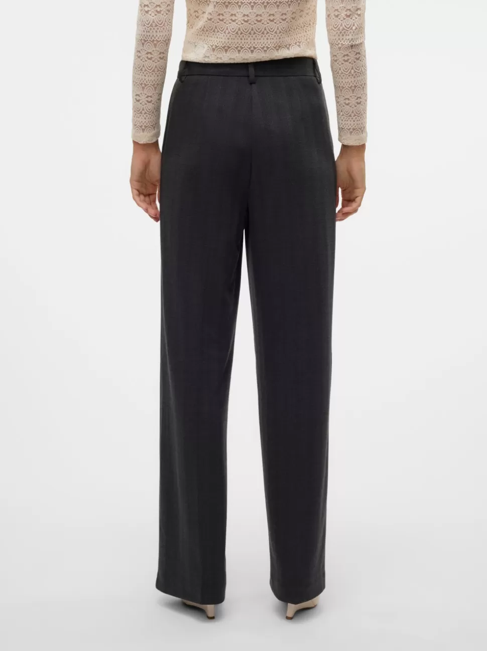 Byxor^VERO MODA VMSILVA Medelhög Midja Byxor Black