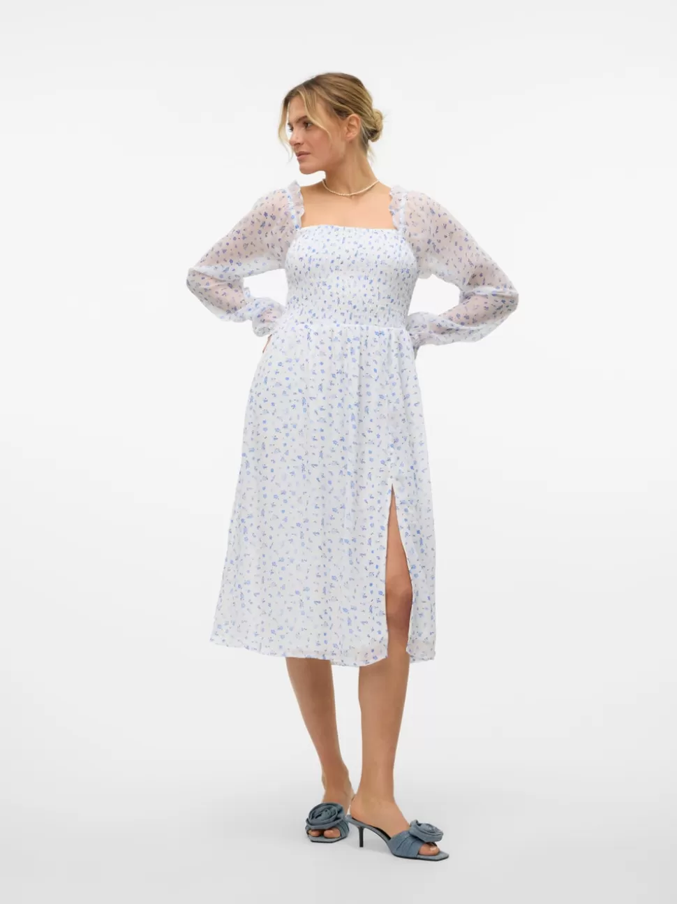 Klänningar^VERO MODA VMSMILLA Lång Klänning Bright White