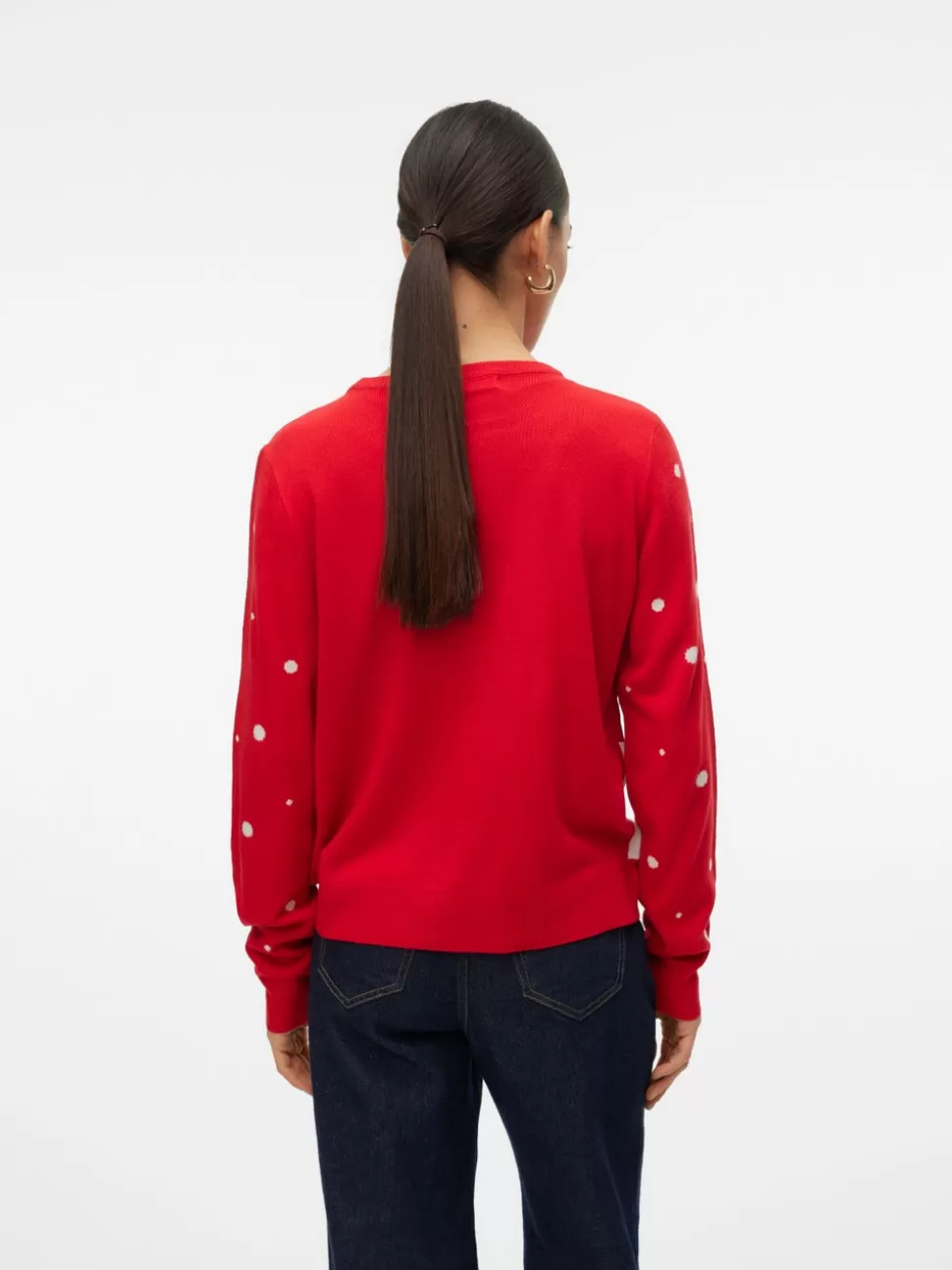 Stickat^VERO MODA VMSNOWY Pullover Chinese Red