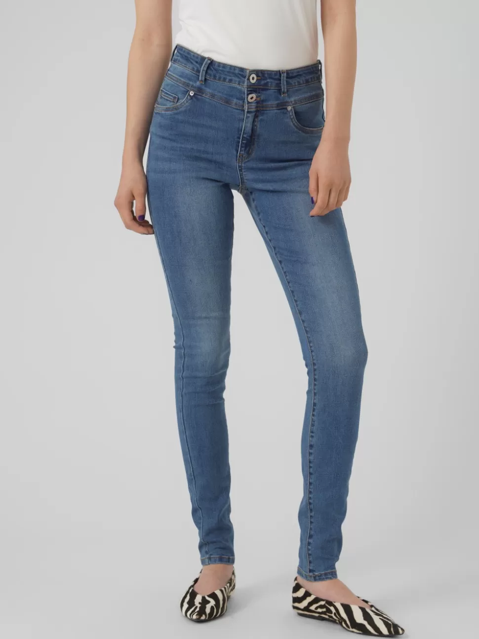 Jeans^VERO MODA VMSOPHIA Hög Midja Skinny Fit Jeans Medium Blue Denim