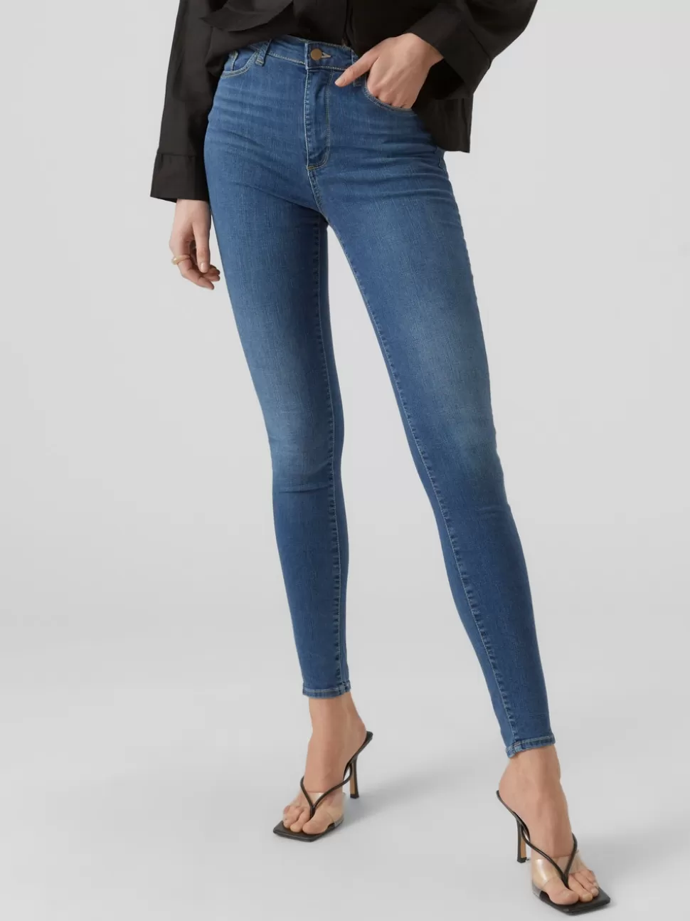 Jeans | Basics^VERO MODA VMSOPHIA Hög Midja Skinny Fit Jeans Medium Blue Denim