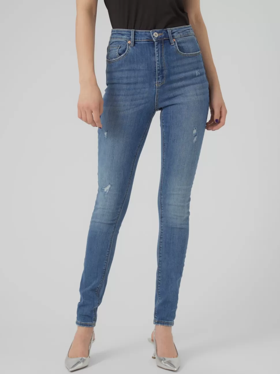 Jeans^VERO MODA VMSOPHIA Hög Midja Skinny Fit Jeans Medium Blue Denim
