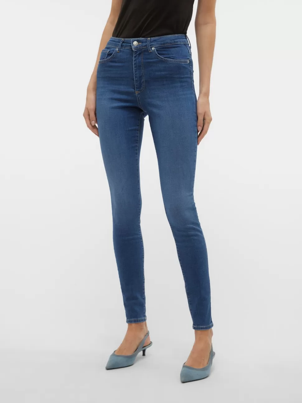 Jeans | Basics^VERO MODA VMSOPHIA Hög Midja Skinny Fit Jeans Medium Blue Denim