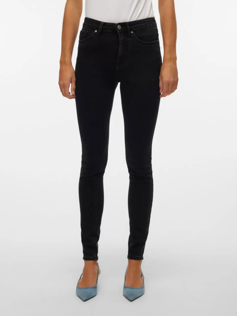 Jeans | Basics^VERO MODA VMSOPHIA Hög Midja Skinny Fit Jeans Black Denim