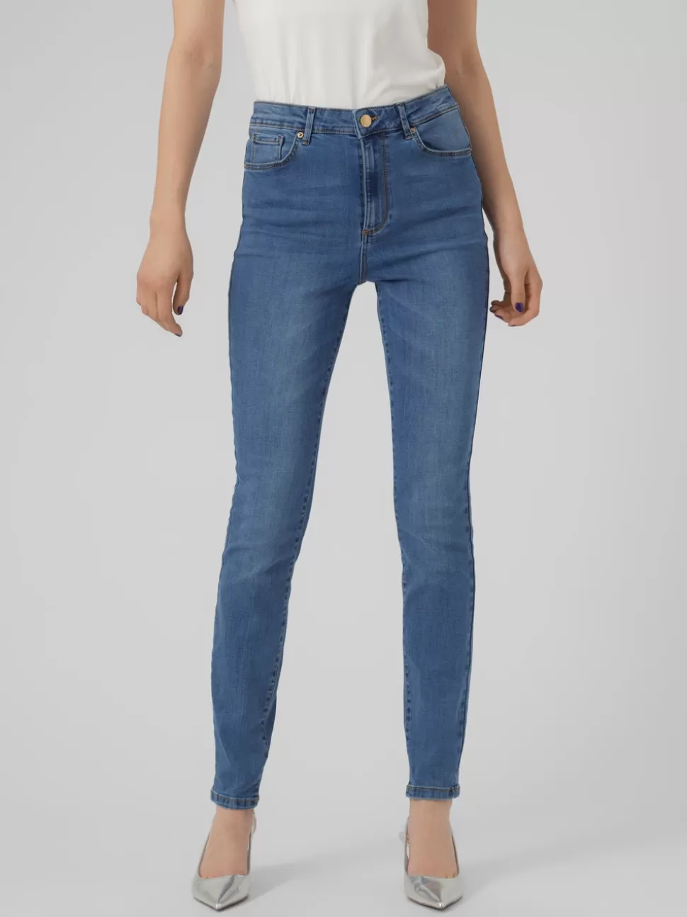 Jeans^VERO MODA VMSOPHIA Hög Midja Skinny Fit Jeans Medium Blue Denim