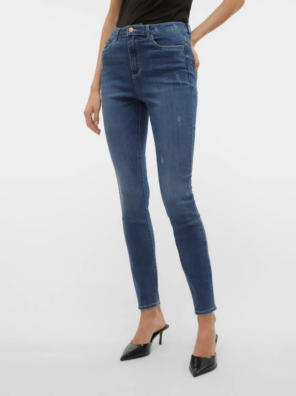 Jeans | Basics^VERO MODA VMSOPHIA Hög Midja Skinny Fit Jeans Medium Blue Denim