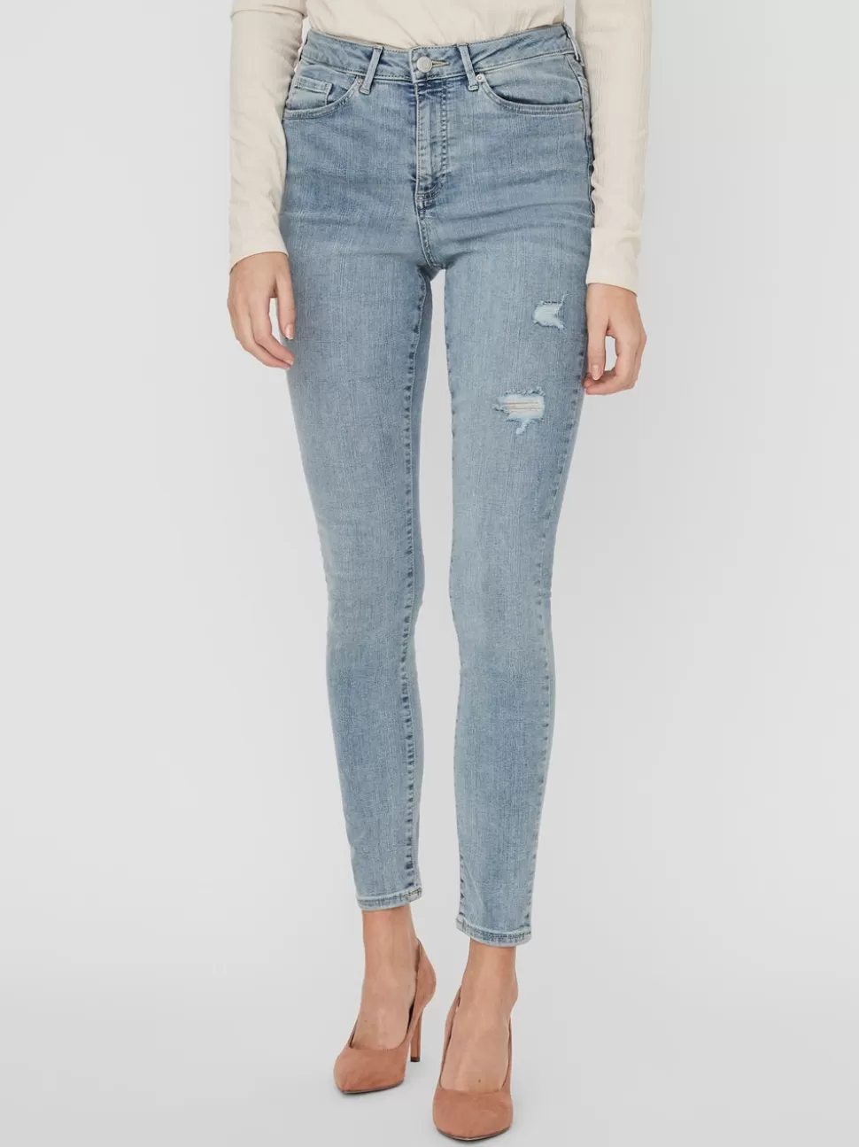 Jeans | Basics^VERO MODA VMSOPHIA Hög Midja Skinny Fit Jeans Light Blue Denim