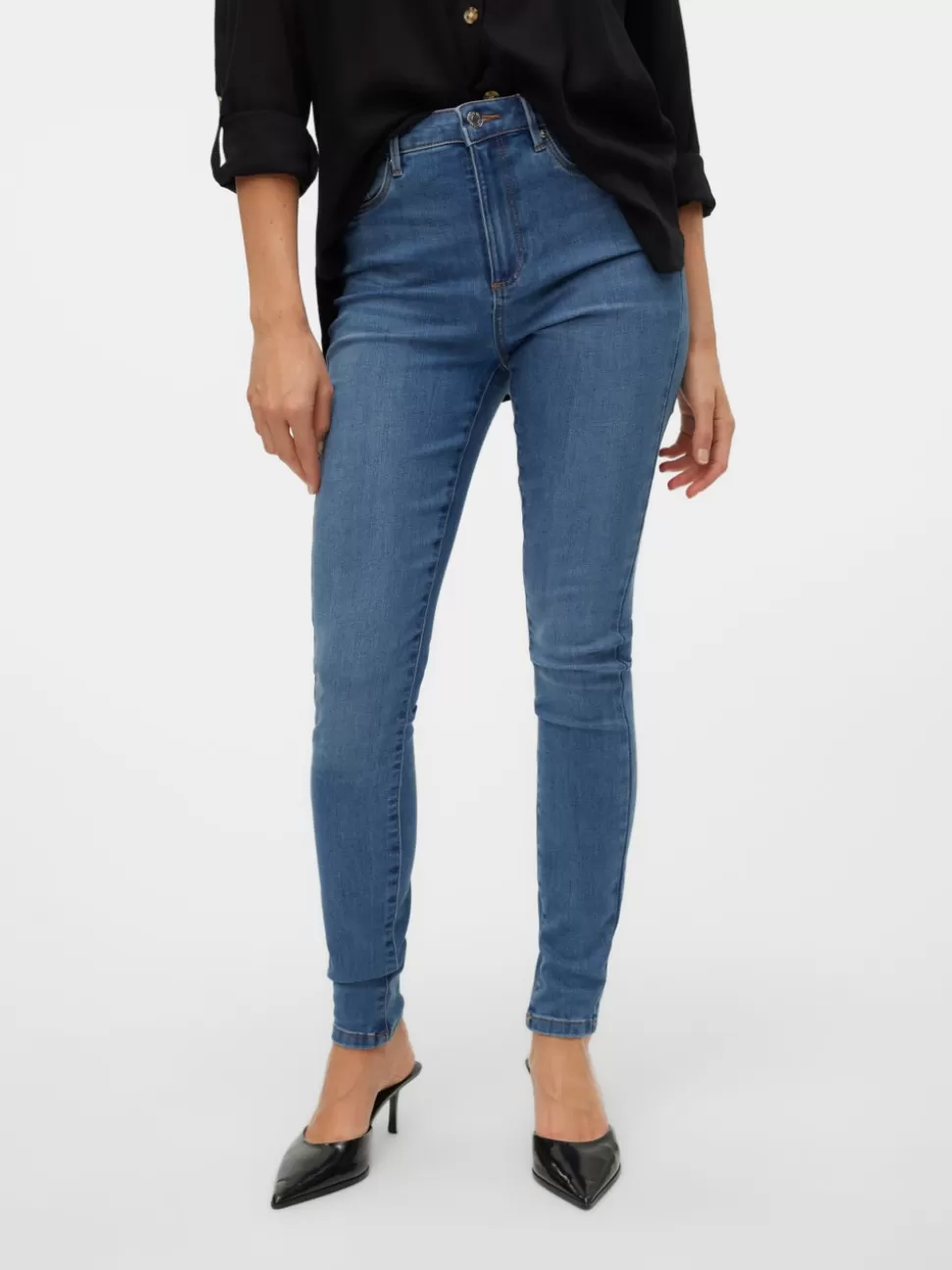 Jeans | Basics^VERO MODA VMSOPHIA Hög Midja Skinny Fit Jeans Medium Blue Denim