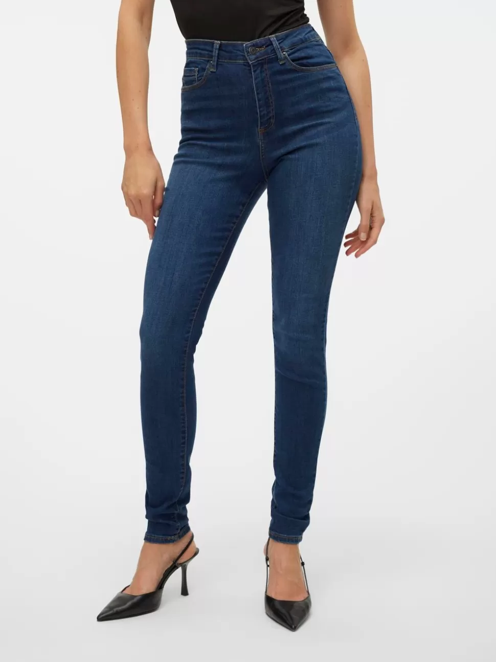 Jeans | Basics^VERO MODA VMSOPHIA Hög Midja Skinny Fit Jeans Medium Blue Denim