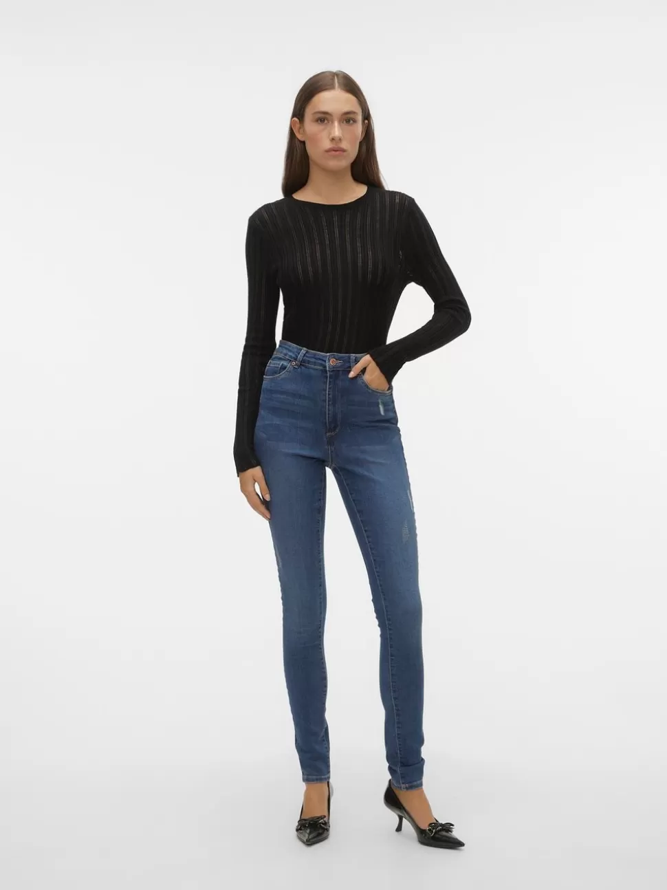 Jeans^VERO MODA VMSOPHIA Hög Midja Skinny Fit Jeans Medium Blue Denim