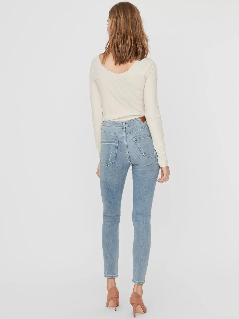 Jeans | Basics^VERO MODA VMSOPHIA Hög Midja Skinny Fit Jeans Light Blue Denim