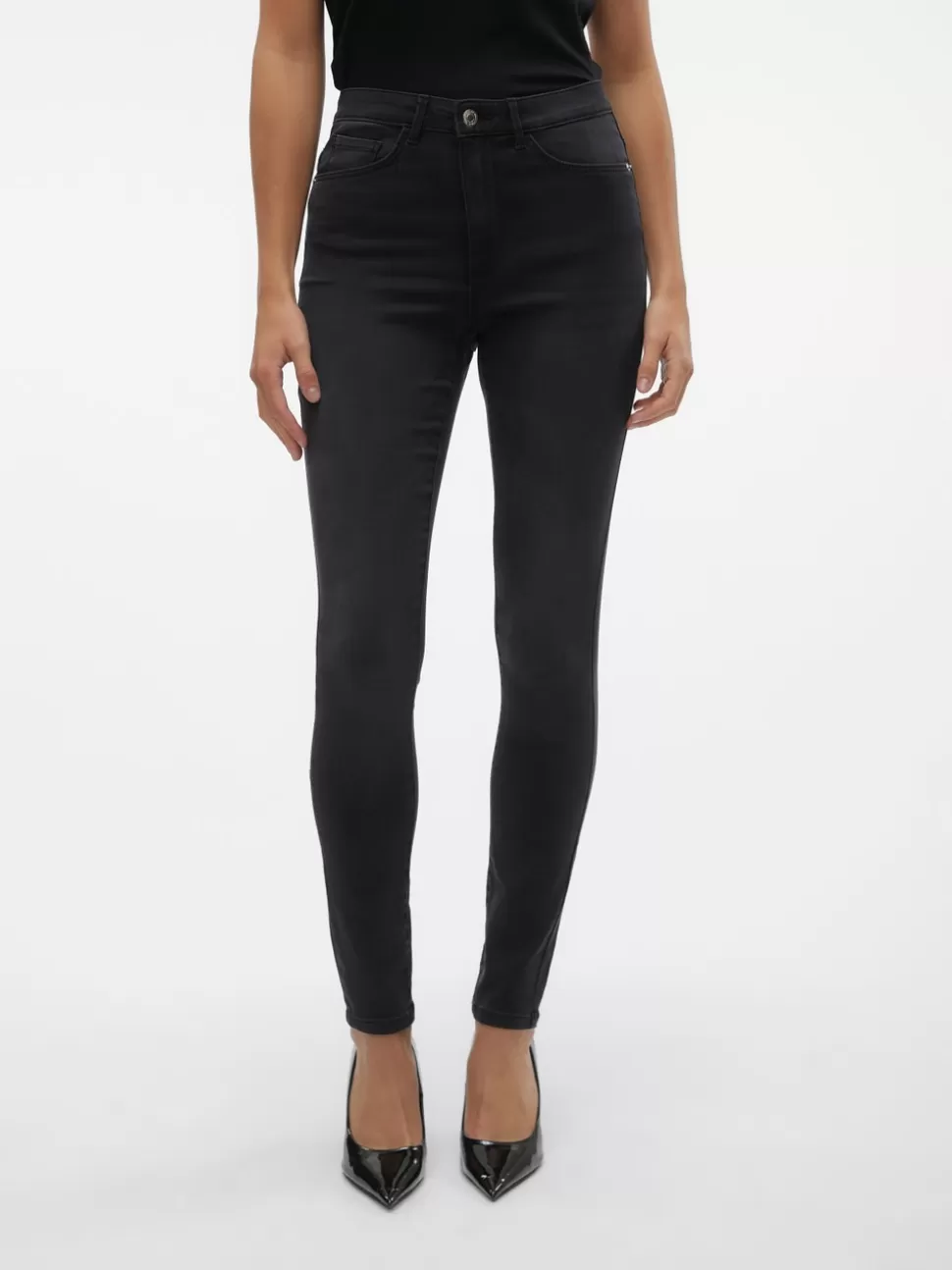 Jeans | Basics^VERO MODA VMSOPHIA Hög Midja Slim Fit Jeans Black