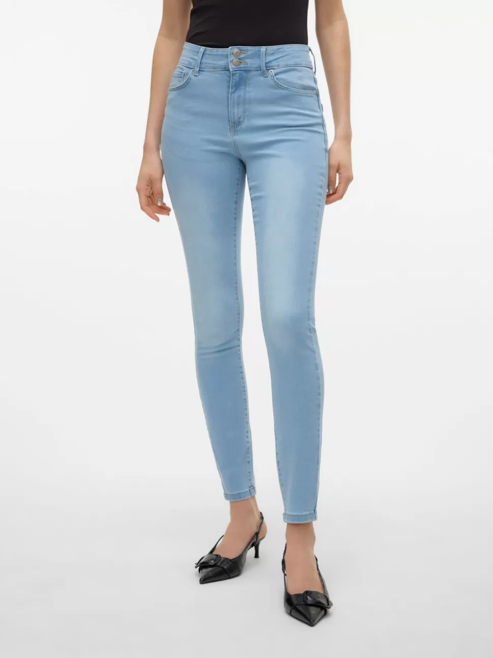 Jeans | Basics^VERO MODA VMSOPHIA Hög Midja Slim Fit Jeans Light Blue Denim